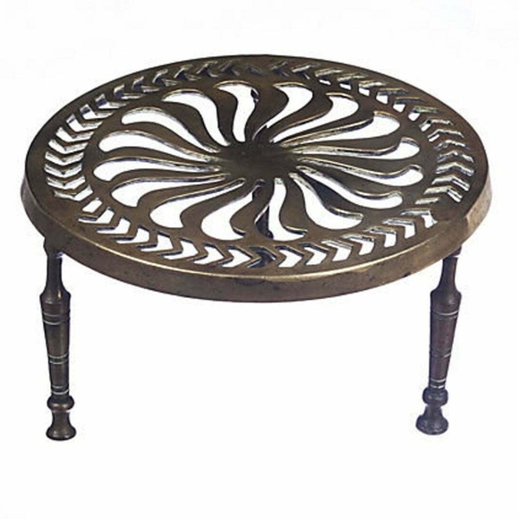 Victorian Brass Round Trivet Pot HolderVictorian B